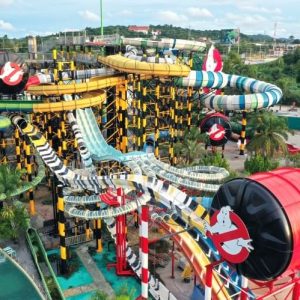 Columbia Pictures Aquaverse Water Park - Water Park Entrance Day Pass Ticket + Free Pattaya Floating Market Ticket